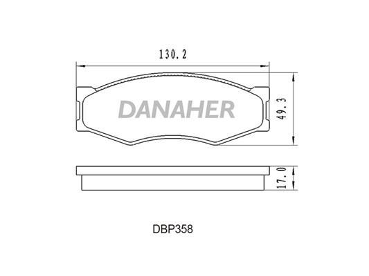 Danaher DBP358 Brake Pad Set, disc brake DBP358