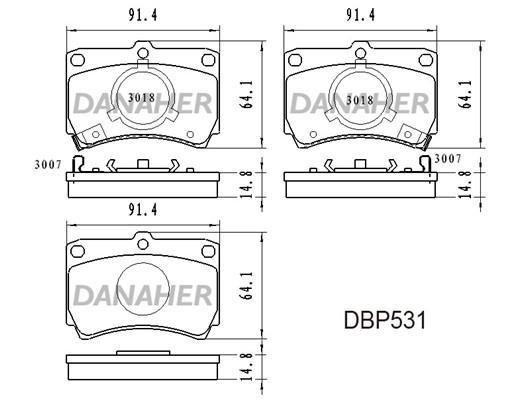 Danaher DBP531 Brake Pad Set, disc brake DBP531