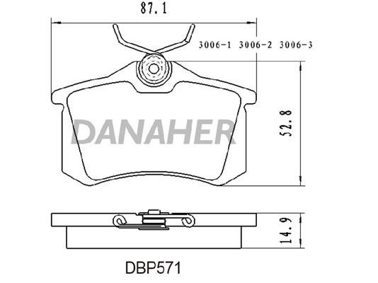 Danaher DBP571 Brake Pad Set, disc brake DBP571
