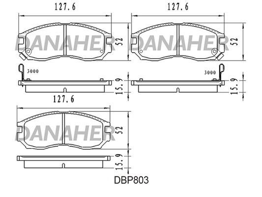 Danaher DBP803 Brake Pad Set, disc brake DBP803