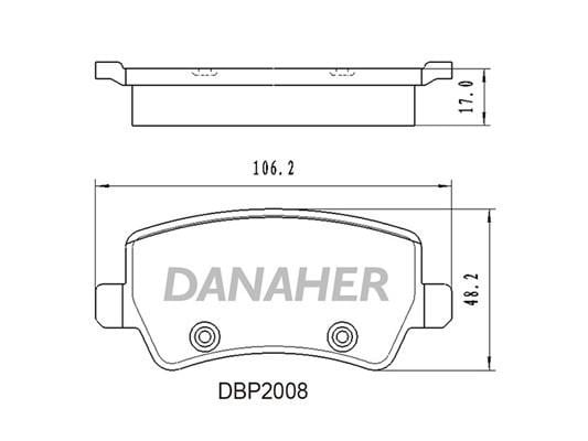 Danaher DBP2008 Brake Pad Set, disc brake DBP2008