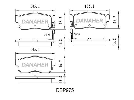 Danaher DBP975 Brake Pad Set, disc brake DBP975
