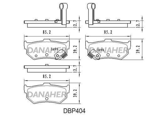 Danaher DBP404 Brake Pad Set, disc brake DBP404