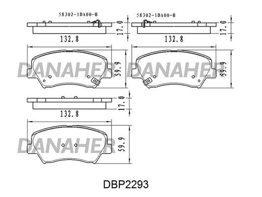 Danaher DBP2293 Brake Pad Set, disc brake DBP2293