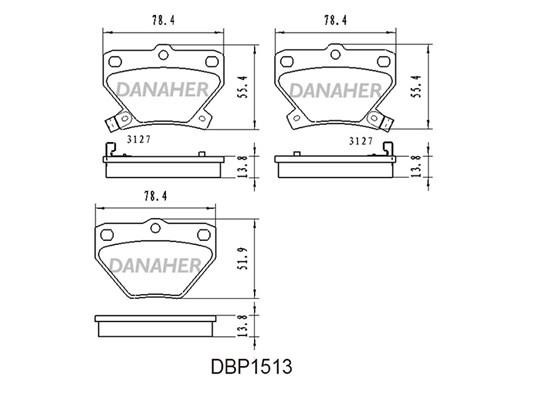 Danaher DBP1513 Brake Pad Set, disc brake DBP1513