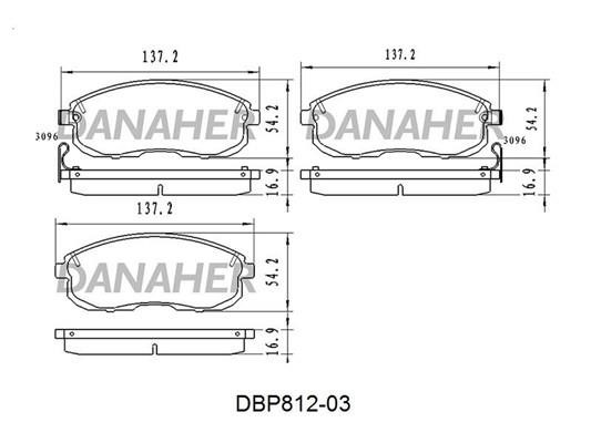 Danaher DBP812-03 Brake Pad Set, disc brake DBP81203