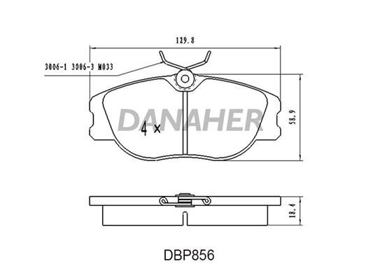 Danaher DBP856 Brake Pad Set, disc brake DBP856