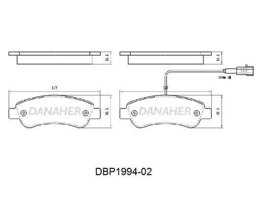 Danaher DBP1994-02 Brake Pad Set, disc brake DBP199402