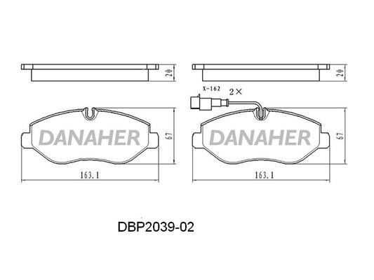 Danaher DBP2039-02 Brake Pad Set, disc brake DBP203902