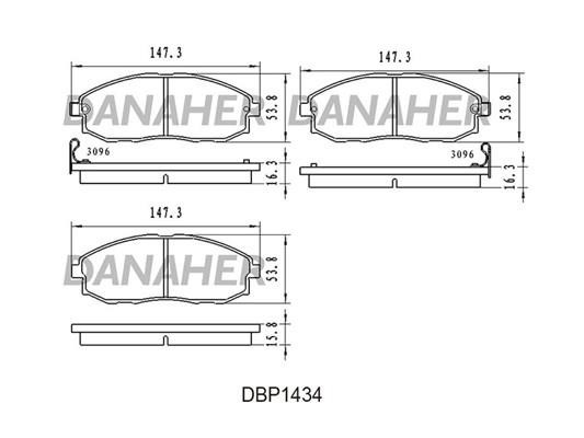 Danaher DBP1434 Brake Pad Set, disc brake DBP1434