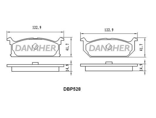 Danaher DBP528 Brake Pad Set, disc brake DBP528