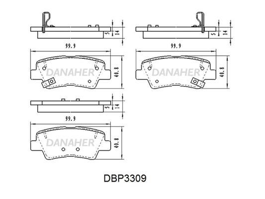 Danaher DBP3309 Front disc brake pads, set DBP3309
