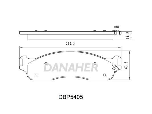 Danaher DBP5405 Front disc brake pads, set DBP5405