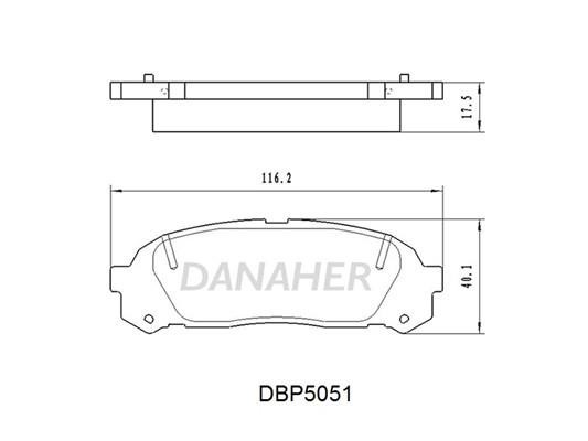 Danaher DBP5051 Rear disc brake pads, set DBP5051