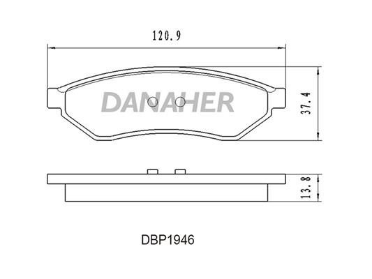 Danaher DBP1946 Brake Pad Set, disc brake DBP1946