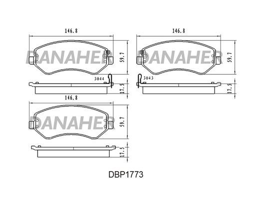 Danaher DBP1773 Brake Pad Set, disc brake DBP1773