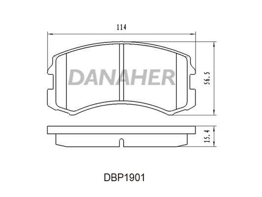 Danaher DBP1901 Brake Pad Set, disc brake DBP1901