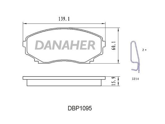 Danaher DBP1095 Brake Pad Set, disc brake DBP1095