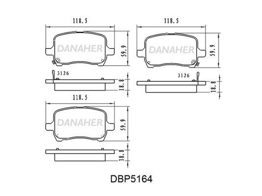 Danaher DBP5164 Front disc brake pads, set DBP5164