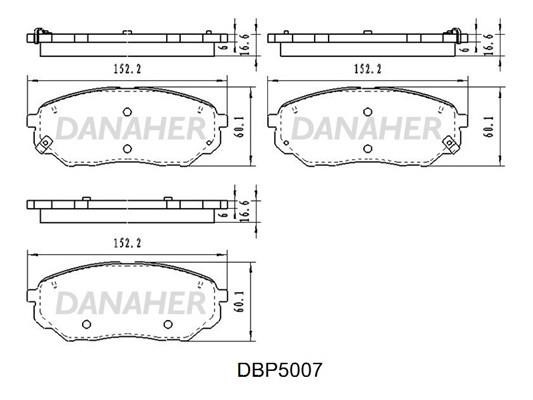 Danaher DBP5007 Brake Pad Set, disc brake DBP5007
