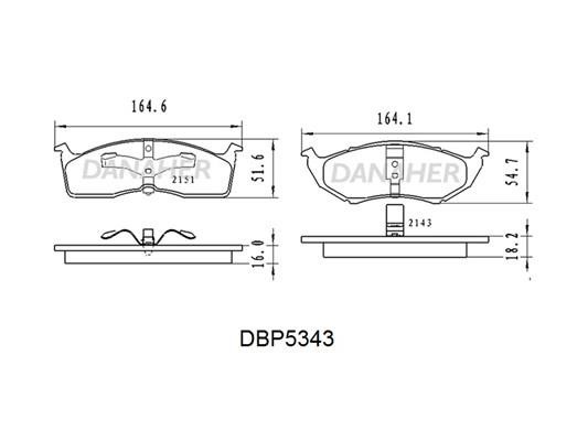 Danaher DBP5343 Rear disc brake pads, set DBP5343