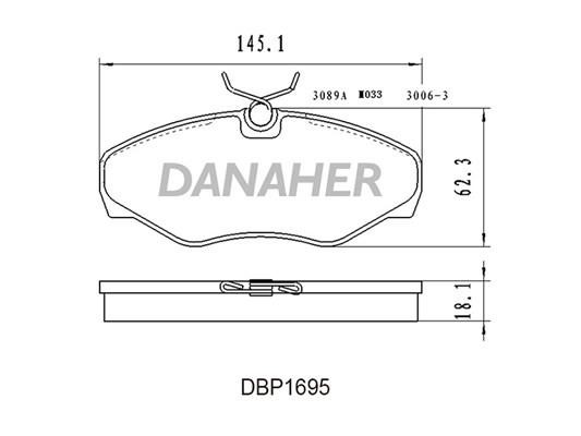 Danaher DBP1695 Brake Pad Set, disc brake DBP1695