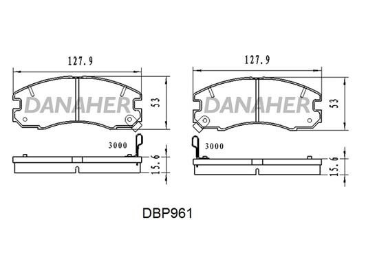 Danaher DBP961 Brake Pad Set, disc brake DBP961