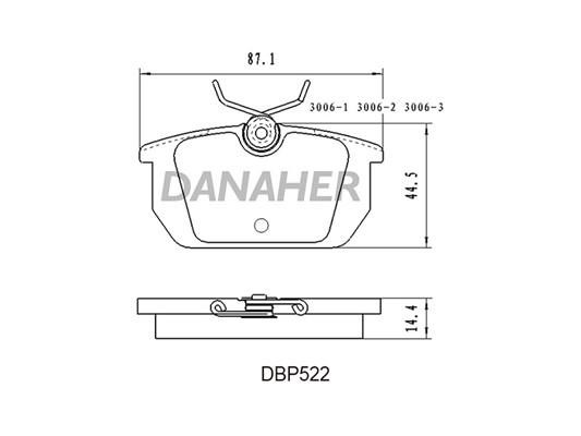 Danaher DBP522 Brake Pad Set, disc brake DBP522