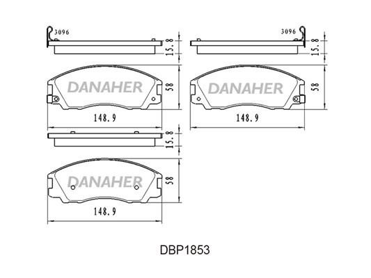 Danaher DBP1853 Brake Pad Set, disc brake DBP1853