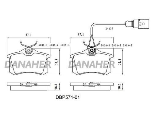 Danaher DBP571-01 Brake Pad Set, disc brake DBP57101