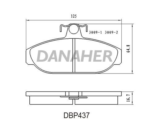 Danaher DBP437 Brake Pad Set, disc brake DBP437