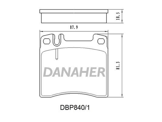 Danaher DBP840/1 Brake Pad Set, disc brake DBP8401