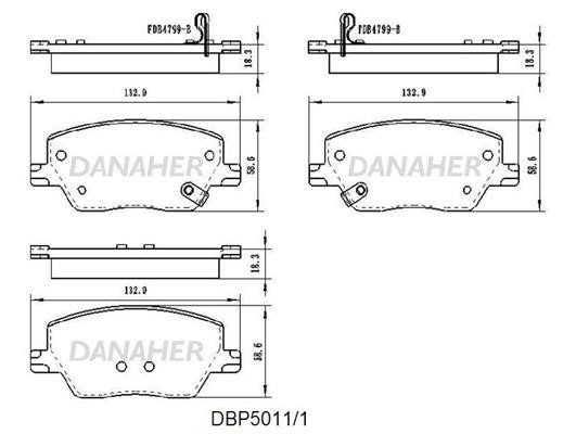 Danaher DBP5011/1 Brake Pad Set, disc brake DBP50111