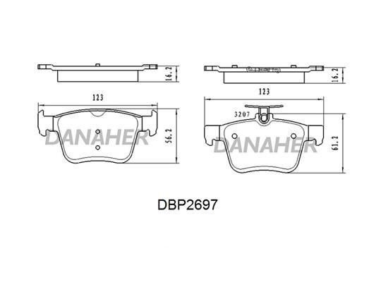 Danaher DBP2697 Brake Pad Set, disc brake DBP2697