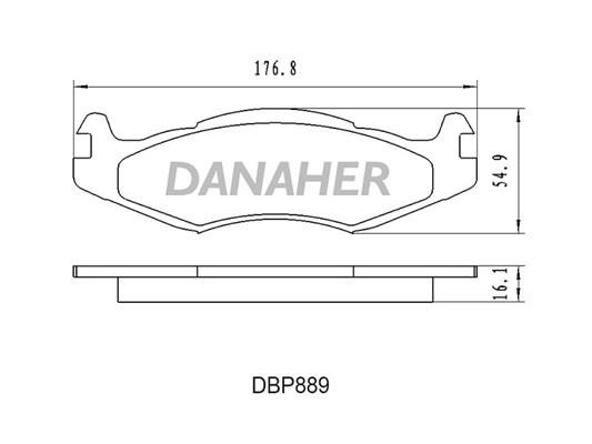 Danaher DBP889 Brake Pad Set, disc brake DBP889
