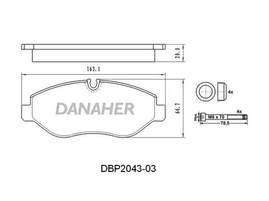 Danaher DBP2043-03 Brake Pad Set, disc brake DBP204303