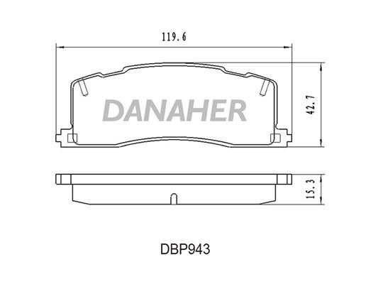 Danaher DBP943 Brake Pad Set, disc brake DBP943