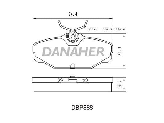 Danaher DBP888 Brake Pad Set, disc brake DBP888