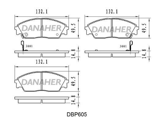 Danaher DBP605 Brake Pad Set, disc brake DBP605