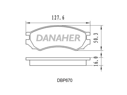 Danaher DBP670 Brake Pad Set, disc brake DBP670