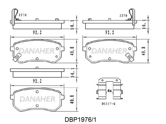 Danaher DBP1976/1 Brake Pad Set, disc brake DBP19761