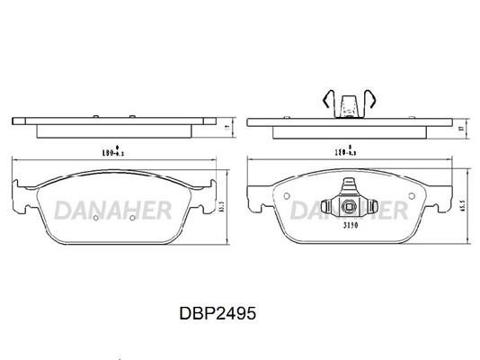 Danaher DBP2495 Brake Pad Set, disc brake DBP2495