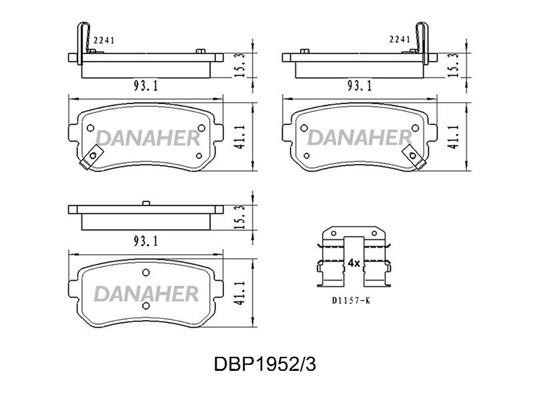 Danaher DBP1952/3 Brake Pad Set, disc brake DBP19523