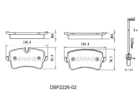 Danaher DBP2226-02 Brake Pad Set, disc brake DBP222602