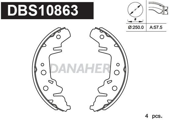 Danaher DBS10863 Brake shoe set DBS10863