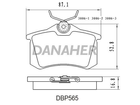 Danaher DBP565 Brake Pad Set, disc brake DBP565