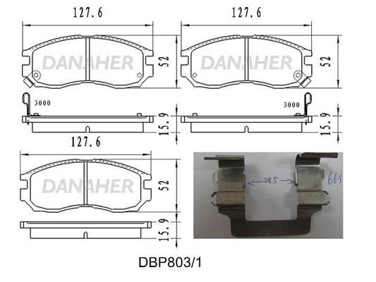 Danaher DBP803/1 Brake Pad Set, disc brake DBP8031