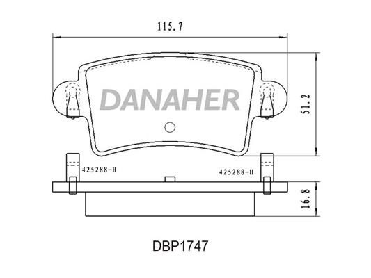 Danaher DBP1747 Brake Pad Set, disc brake DBP1747