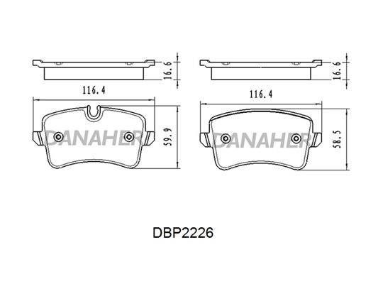 Danaher DBP2226 Brake Pad Set, disc brake DBP2226