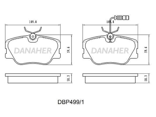Danaher DBP499/1 Brake Pad Set, disc brake DBP4991